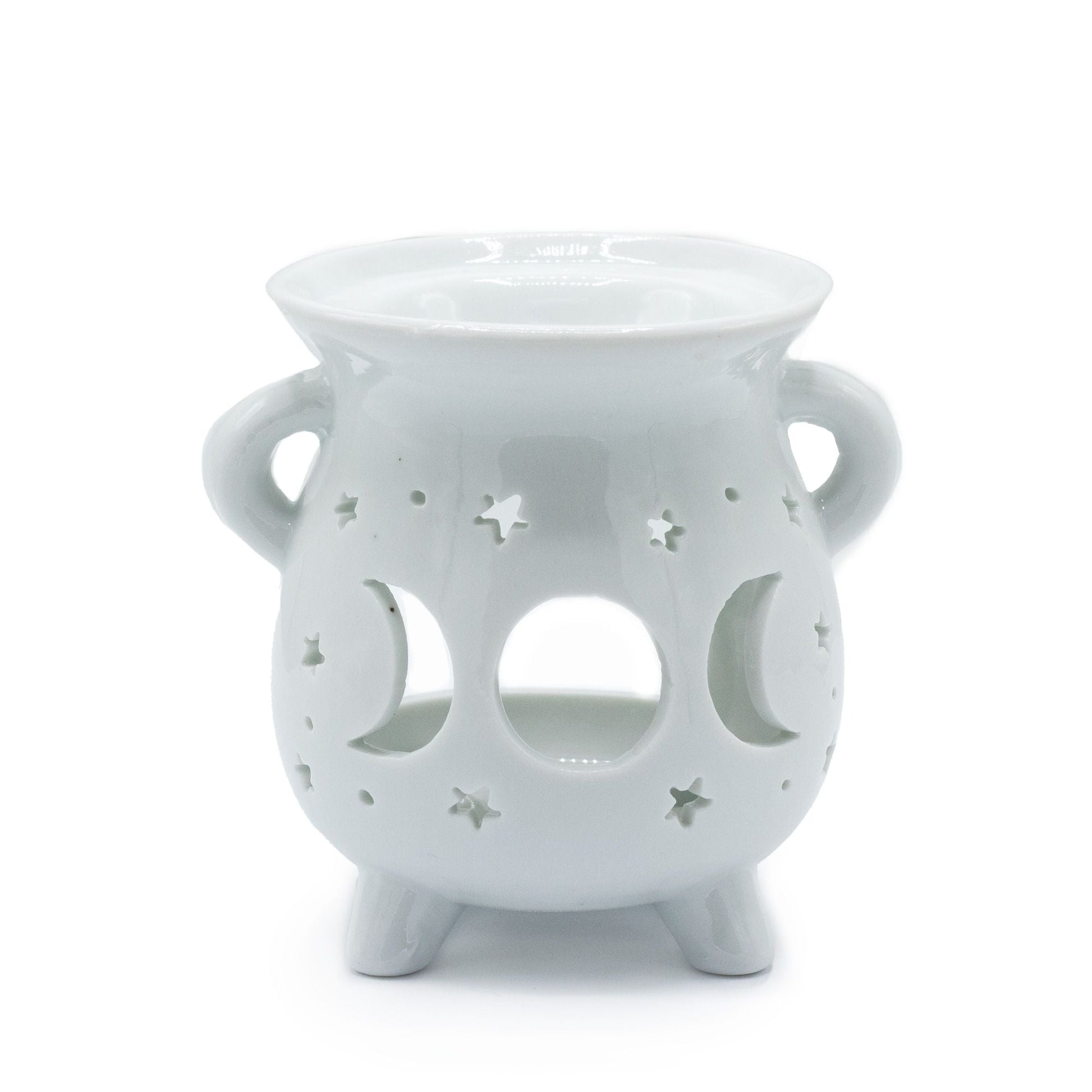 Cauldron Oil Burner – Moon Phase – White - Luna Temple
