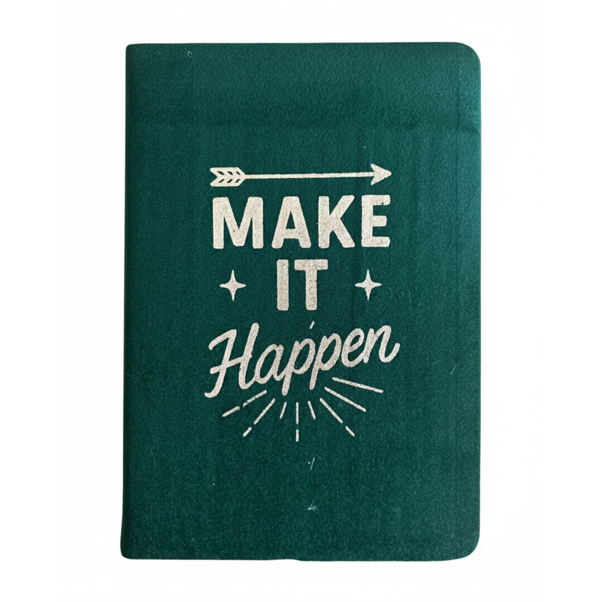 Dark Green Velvet Notebook - 80 pages - Make It Happen - Luna Temple