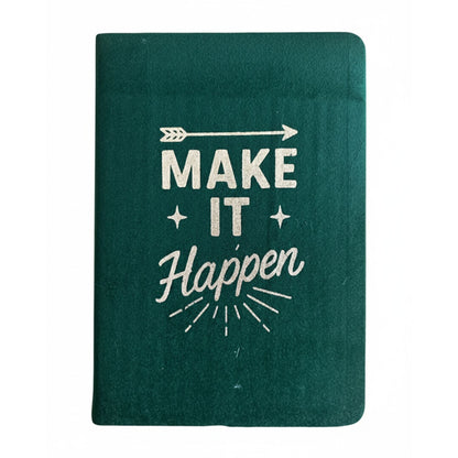 Dark Green Velvet Notebook - 80 pages - Make It Happen - Luna Temple