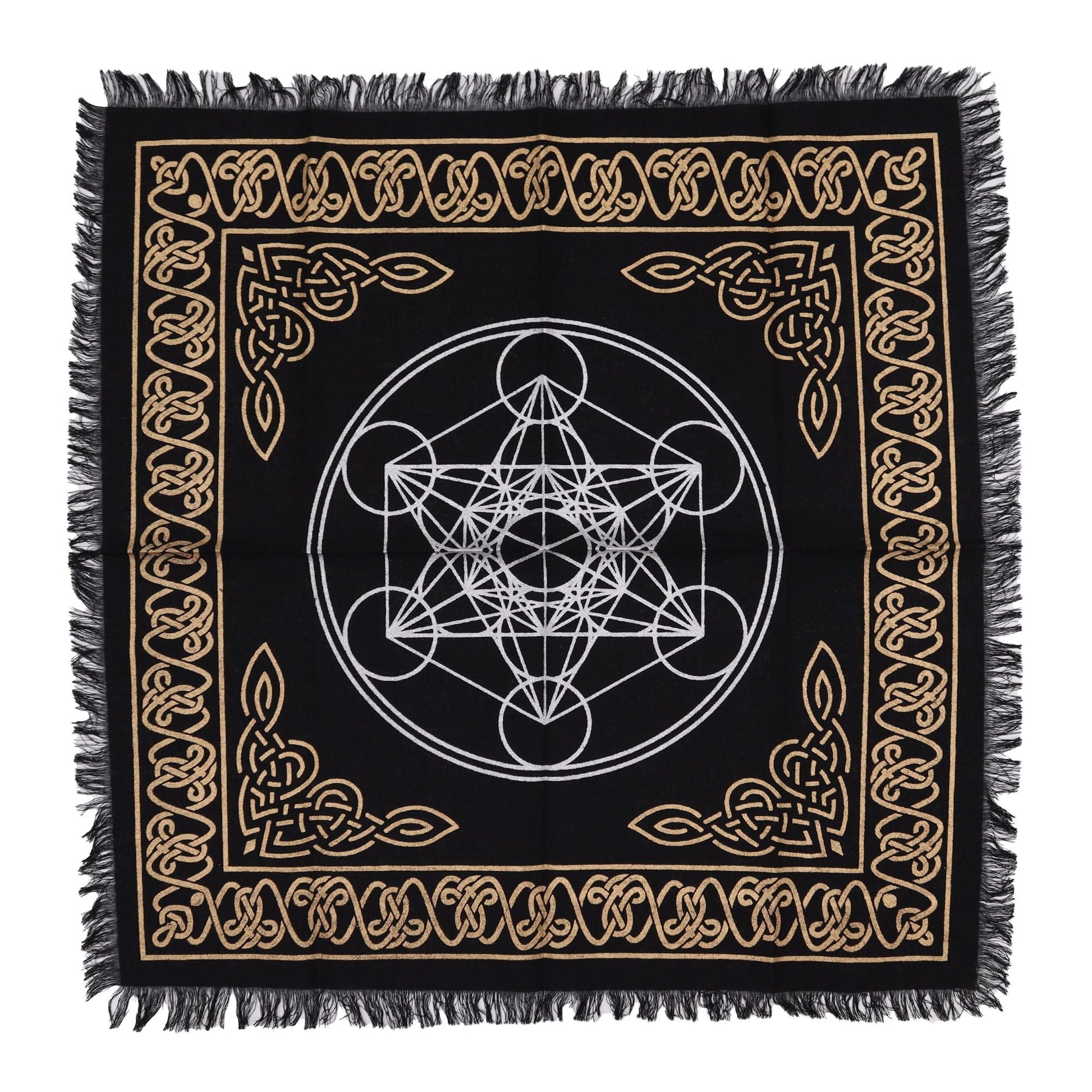 Esoteric Fringed Altar Cloth - Chakra Chart - Luna Temple