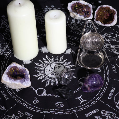 Esoteric Fringed Altar Cloth - Horoscope - Luna Temple