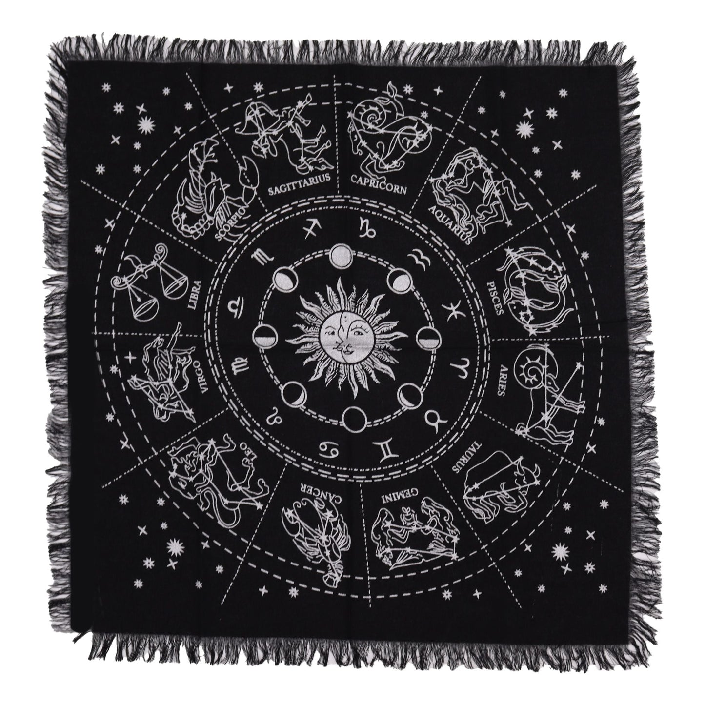 Esoteric Fringed Altar Cloth - Horoscope - Luna Temple