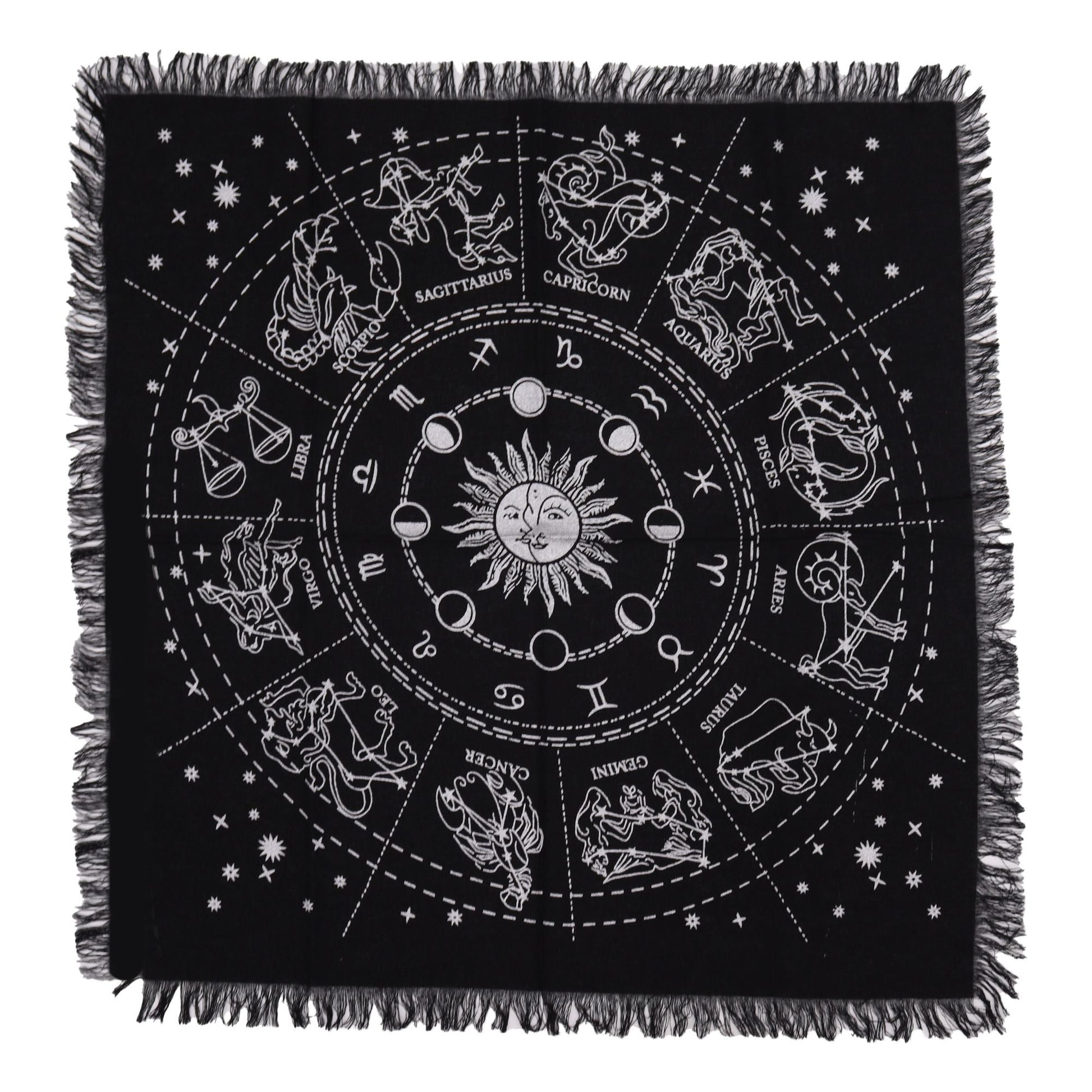 Esoteric Fringed Altar Cloth - Horoscope - Luna Temple