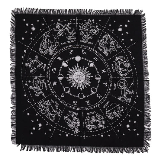 Esoteric Fringed Altar Cloth - Horoscope - Luna Temple