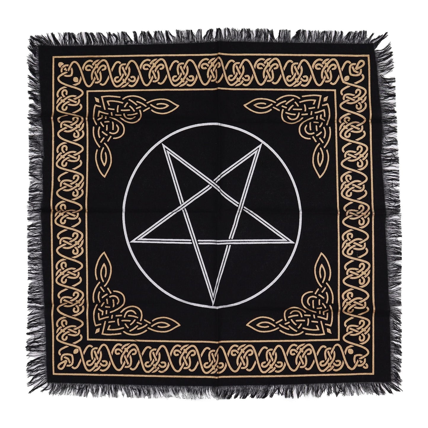Esoteric Fringed Altar Cloth - Pentagon - Luna Temple