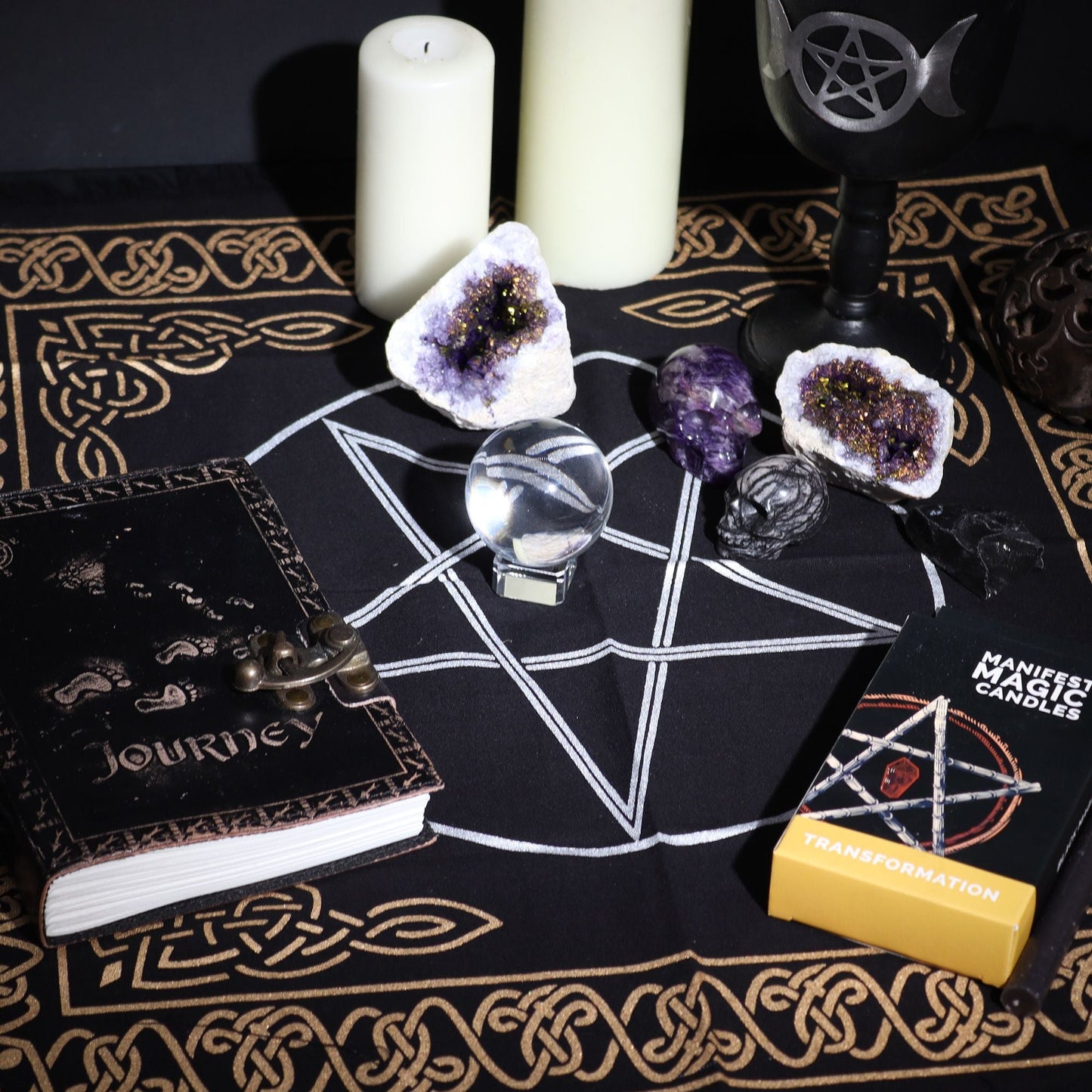 Esoteric Fringed Altar Cloth - Pentagon - Luna Temple