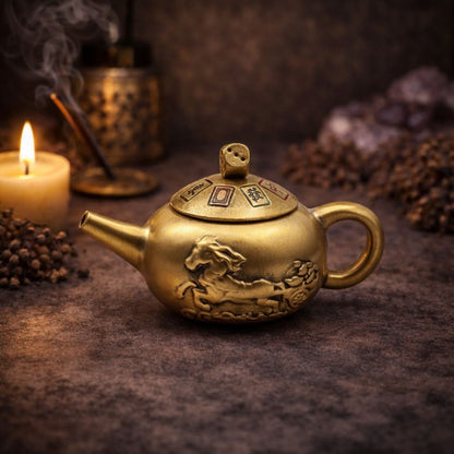 Feng Shui Fortune - Lucky Teapot with Dice Spin - Luna Temple
