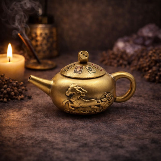 Feng Shui Fortune - Lucky Teapot with Dice Spin - Luna Temple