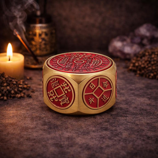 Feng Shui Fortune - Red Calendar & Coin Dice - Auspicious Date Selector - Luna Temple