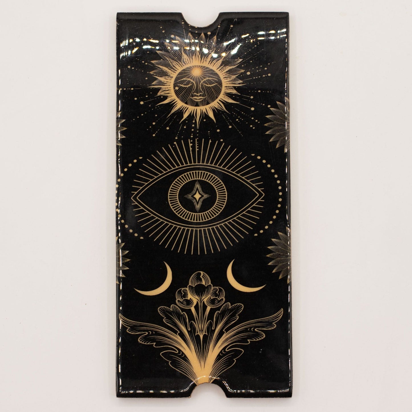 Four Section Tarot Box (Black) with Card Holder - Luna Temple