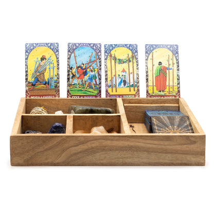 Four Section Tarot Box with Card Holder - Luna Temple