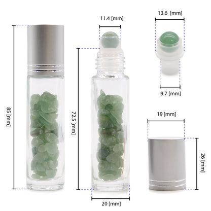 Gemstone Essential Oil Roller Bottle - Amethyst - Silver Cap - Luna Temple