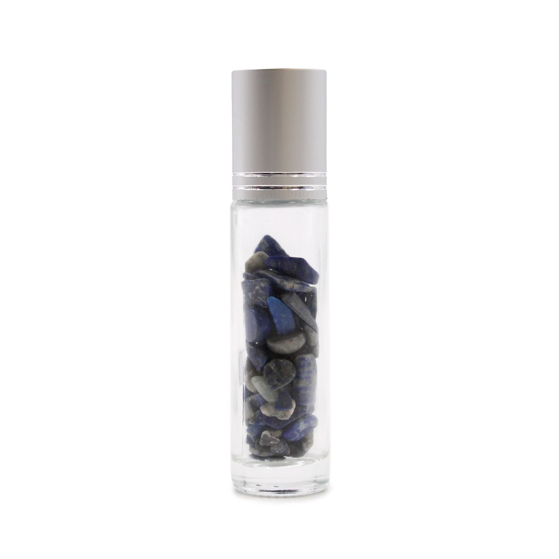 Gemstone Essential Oil Roller Bottle - Sodalite - Silver Cap - Luna Temple