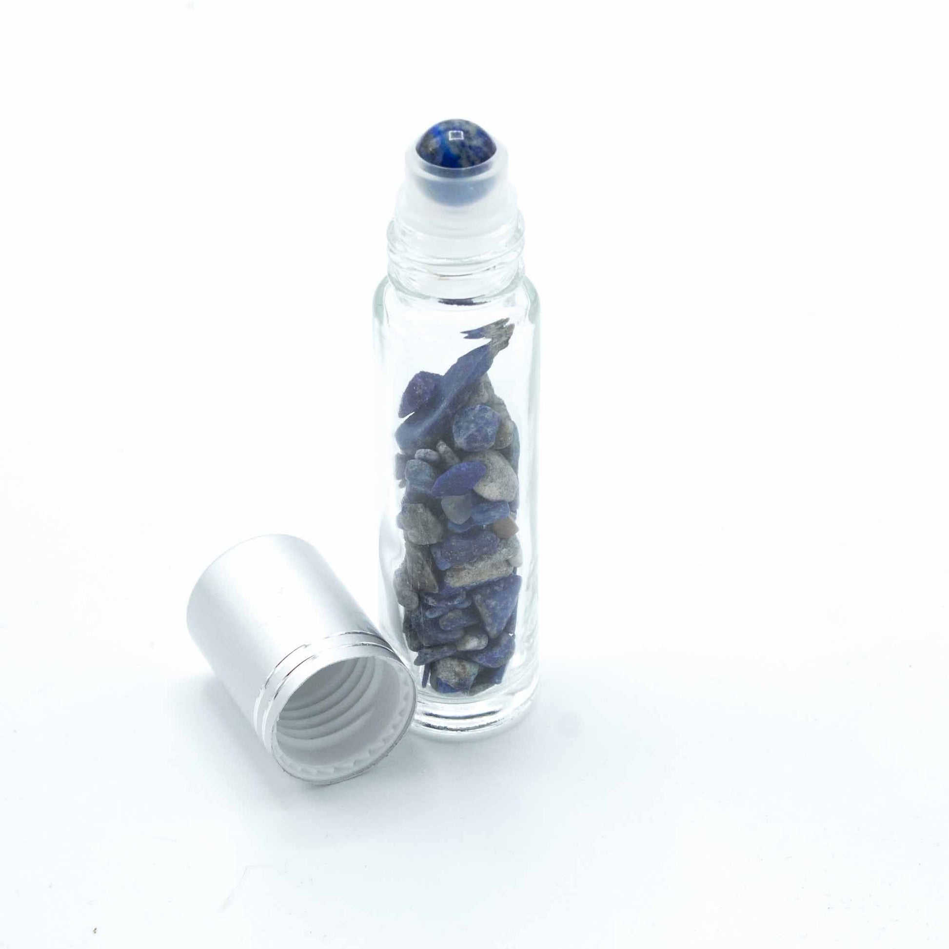 Gemstone Essential Oil Roller Bottle - Sodalite - Silver Cap - Luna Temple