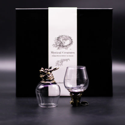 Gift Set of 6 Glasses (100ml) - Mystical Creatures - Antique Bronze - Luna Temple