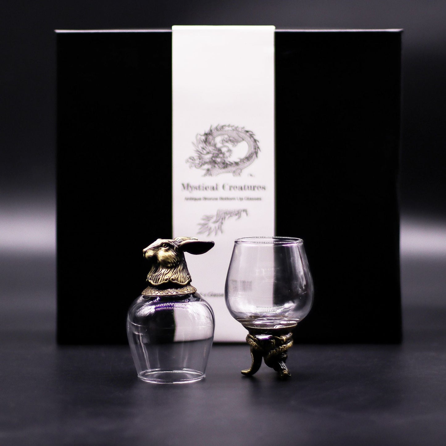 Gift Set of 6 Glasses (100ml) - Mystical Creatures - Antique Bronze - Luna Temple