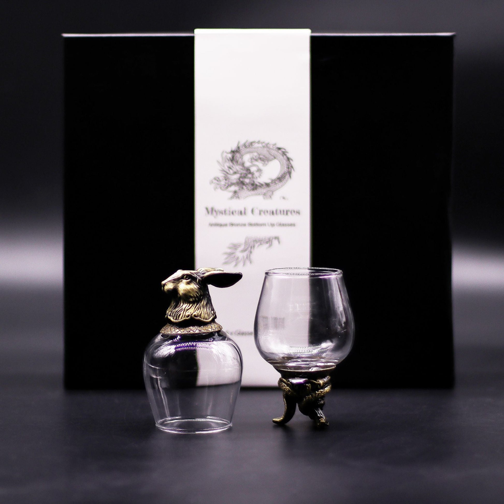 Gift Set of 6 Glasses (100ml) - Mystical Creatures - Antique Bronze - Luna Temple