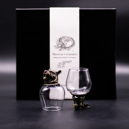 Gift Set of 6 Glasses (100ml) - Mystical Creatures - Antique Bronze - Luna Temple