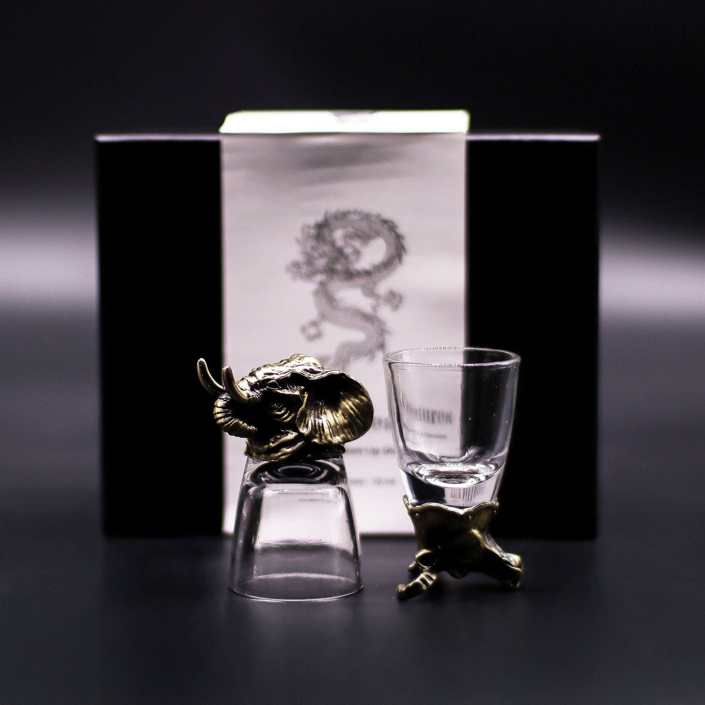 Gift Set of 6 Shot Glasses (50ml) - Mystical Creatures - Antique Bronze - Luna Temple