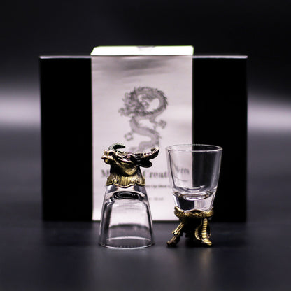 Gift Set of 6 Shot Glasses (50ml) - Mystical Creatures - Antique Bronze - Luna Temple