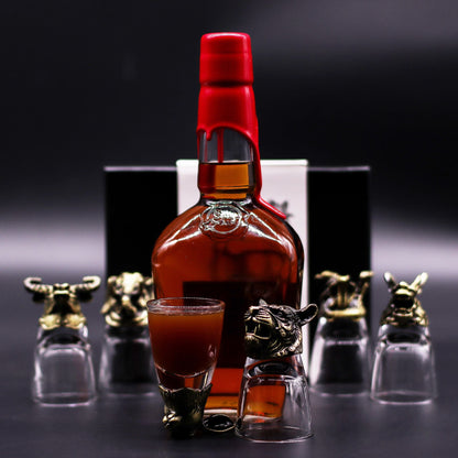 Gift Set of 6 Shot Glasses (50ml) - Mystical Creatures - Antique Bronze - Luna Temple