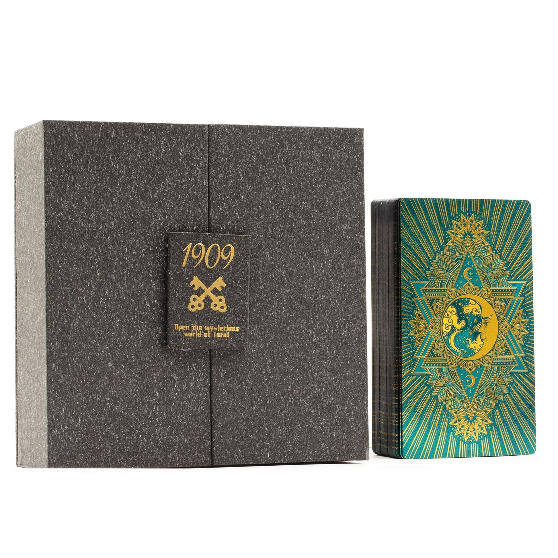 Gold & Turqoice Foil Tarot Card - Gift Set - Luna Temple