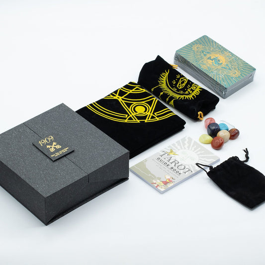 Gold & Turqoice Foil Tarot Card - Gift Set - Luna Temple