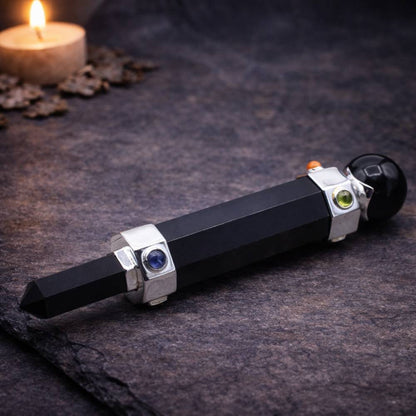 Hexagonal Crystal Healing Wand – Black Agate - Luna Temple