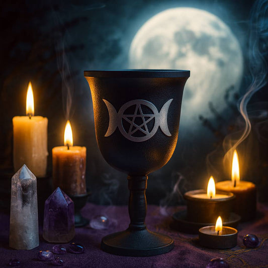 Iron Ritual Goblet with Triple Moon - Luna Temple