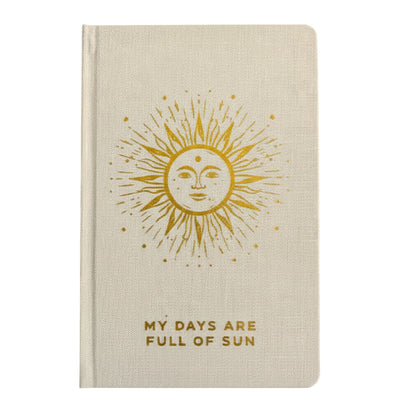 Ivory Gratitude Journal with Gold Lining - 120 pages - My Days are Full of Sun - Luna Temple