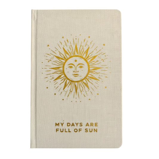 Ivory Gratitude Journal with Gold Lining - 120 pages - My Days are Full of Sun - Luna Temple