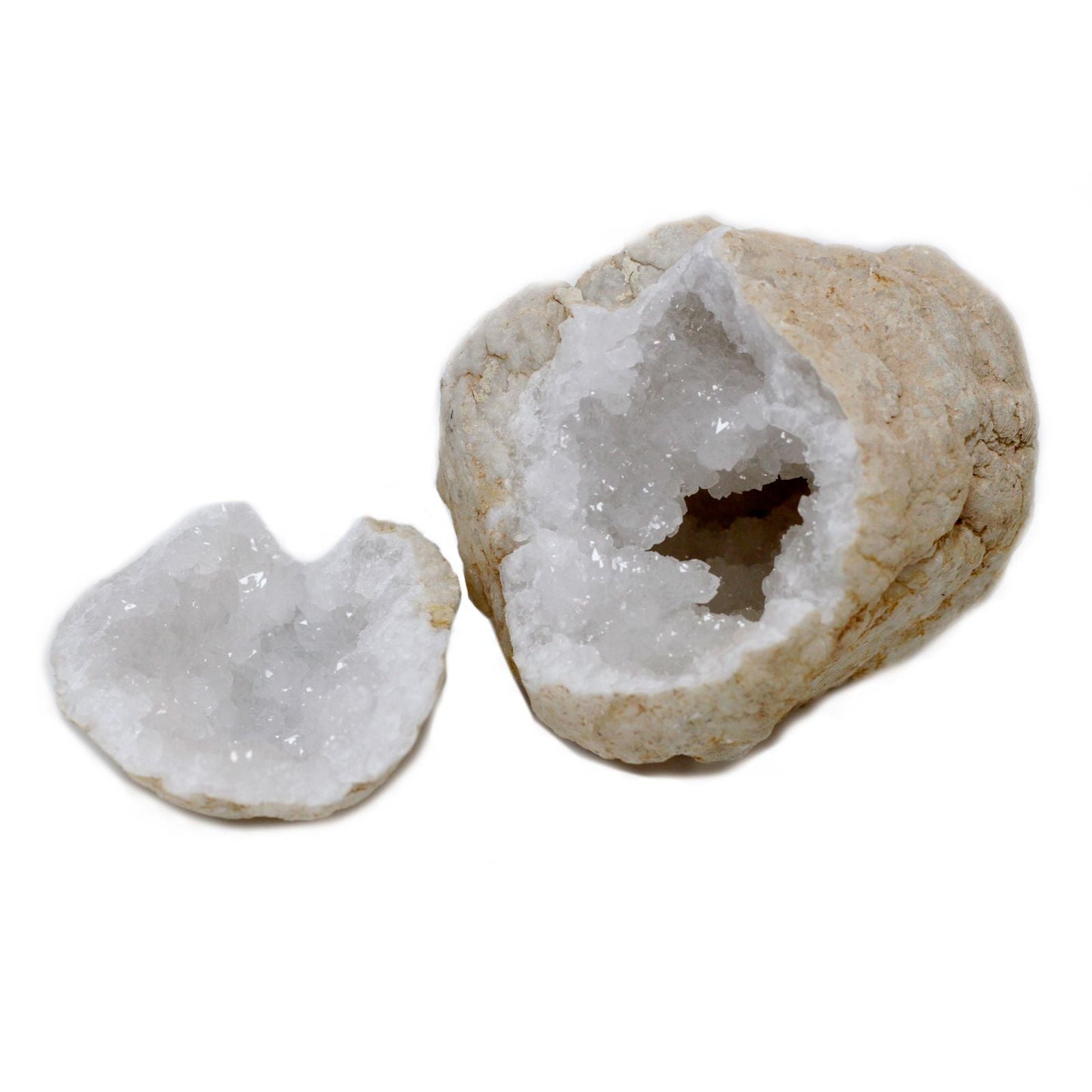 Large Calcite Geodes 15–18cm – Natural Crystal Pair - Luna Temple