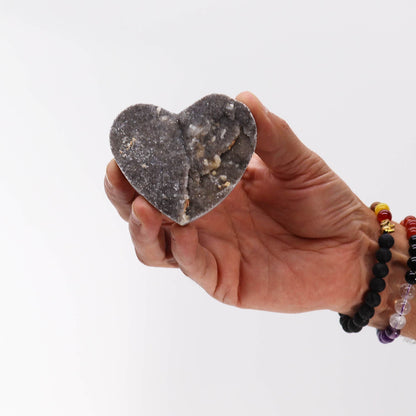 Large Calcite Heart – Polished Natural Crystal - Luna Temple
