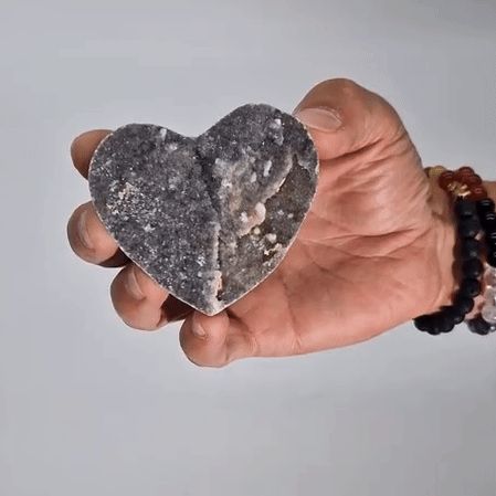 Large Calcite Heart – Polished Natural Crystal - Luna Temple