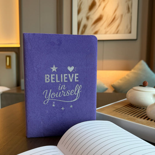 Lavender Velvet Notebook - 80 pages - Believe Yourself - Luna Temple