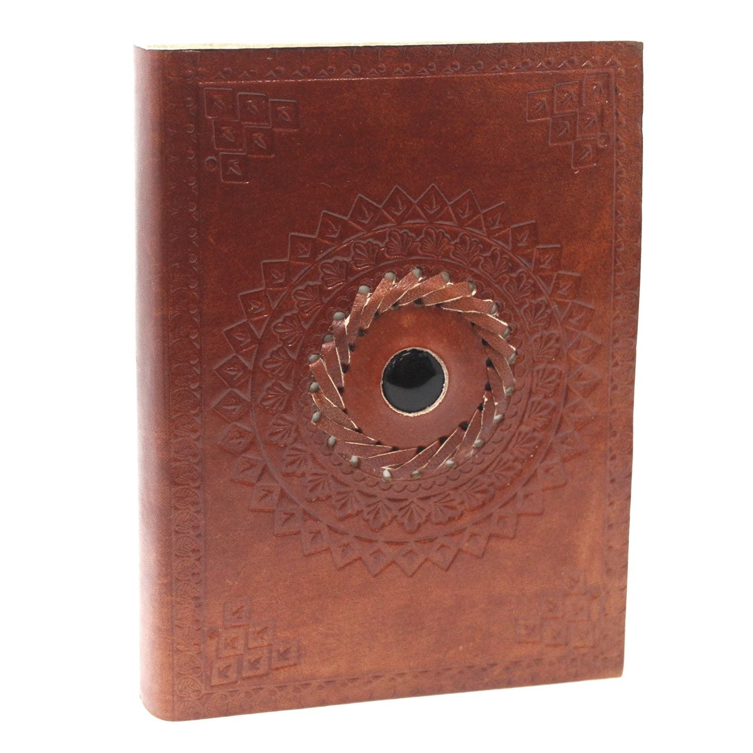Leather Black Onyx Notebook - Luna Temple