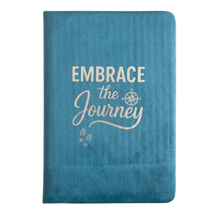 Light Blue Velvet Notebook - 80 pages - Embrace The Journey - Luna Temple
