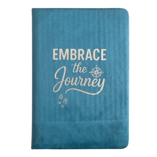 Light Blue Velvet Notebook - 80 pages - Embrace The Journey - Luna Temple