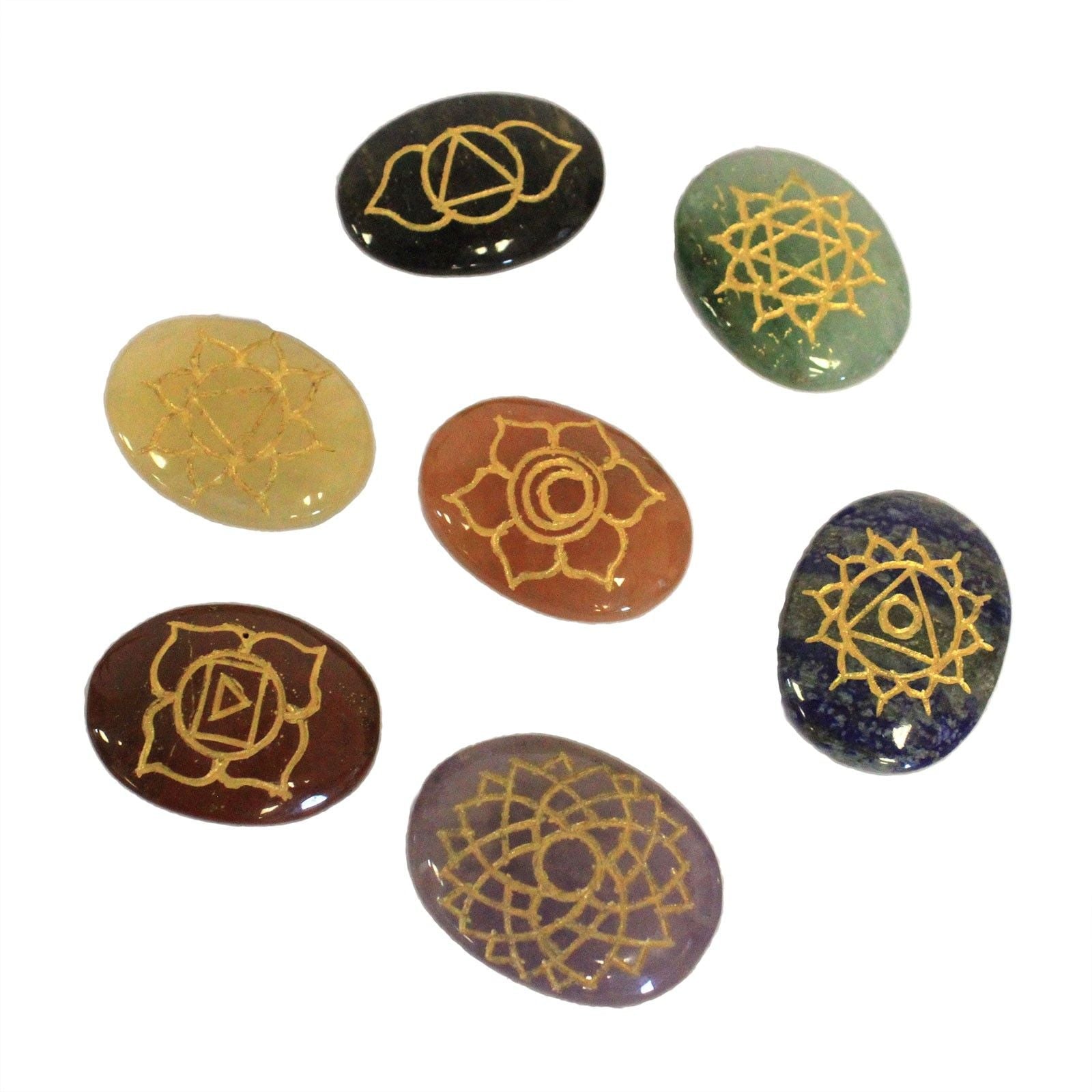 Lrg Stones Chakra Set ( oval shape ) - Luna Temple