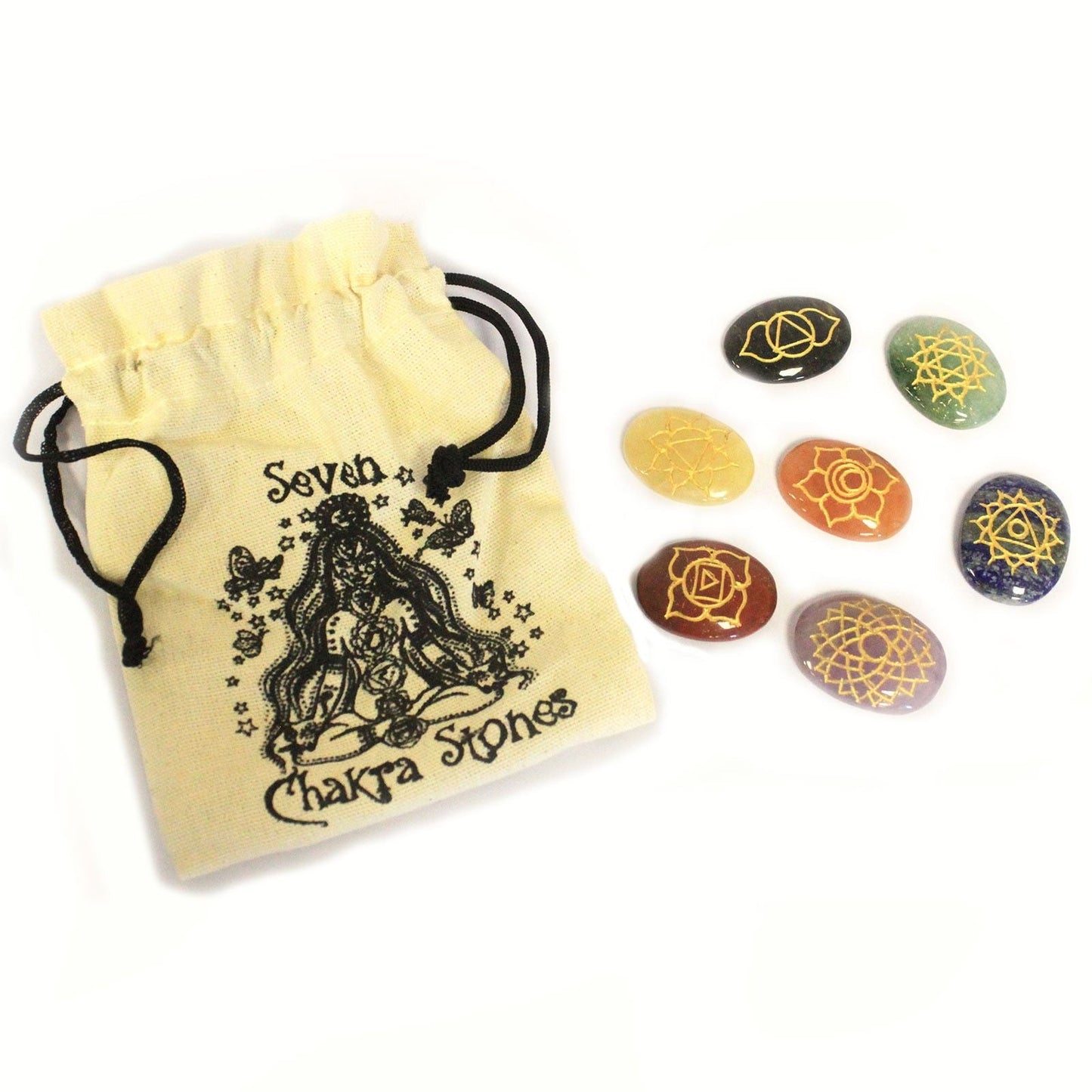 Lrg Stones Chakra Set ( oval shape ) - Luna Temple