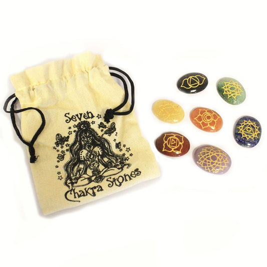 Lrg Stones Chakra Set ( oval shape ) - Luna Temple