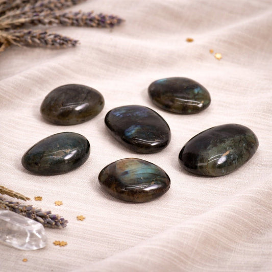 Madagascar Labradorite Palm Stone - Luna Temple