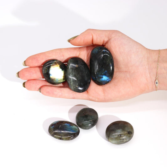 Madagascar Labradorite Palm Stone - Luna Temple
