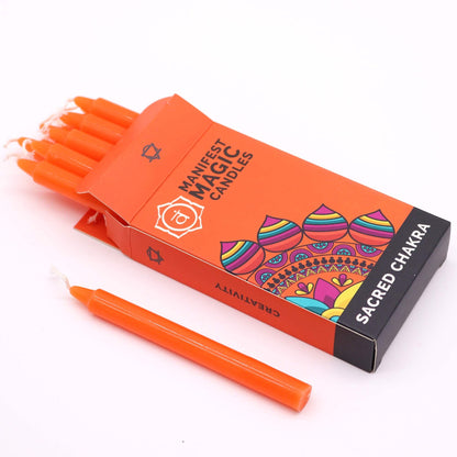 Magic Candles - Manifestation - Orange - Sacred Chakra - Pack of 12 - Luna Temple