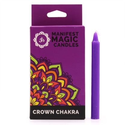 Magic Candles - Manifestation - Violet - Crown Chakra - Pack of 12 - Luna Temple