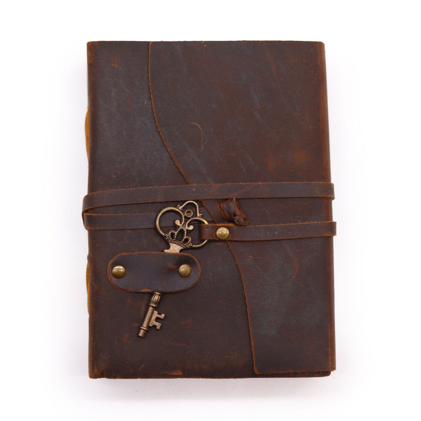 Oiled Leather Journal with Key - Luna Temple