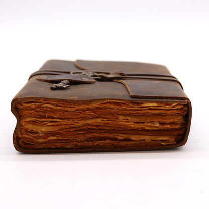 Oiled Leather Journal with Key - Luna Temple