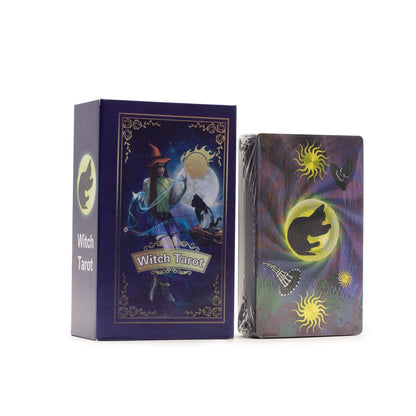Purple Foil Tarot Card Set - Witch Tarot - with booklet - Luna Temple