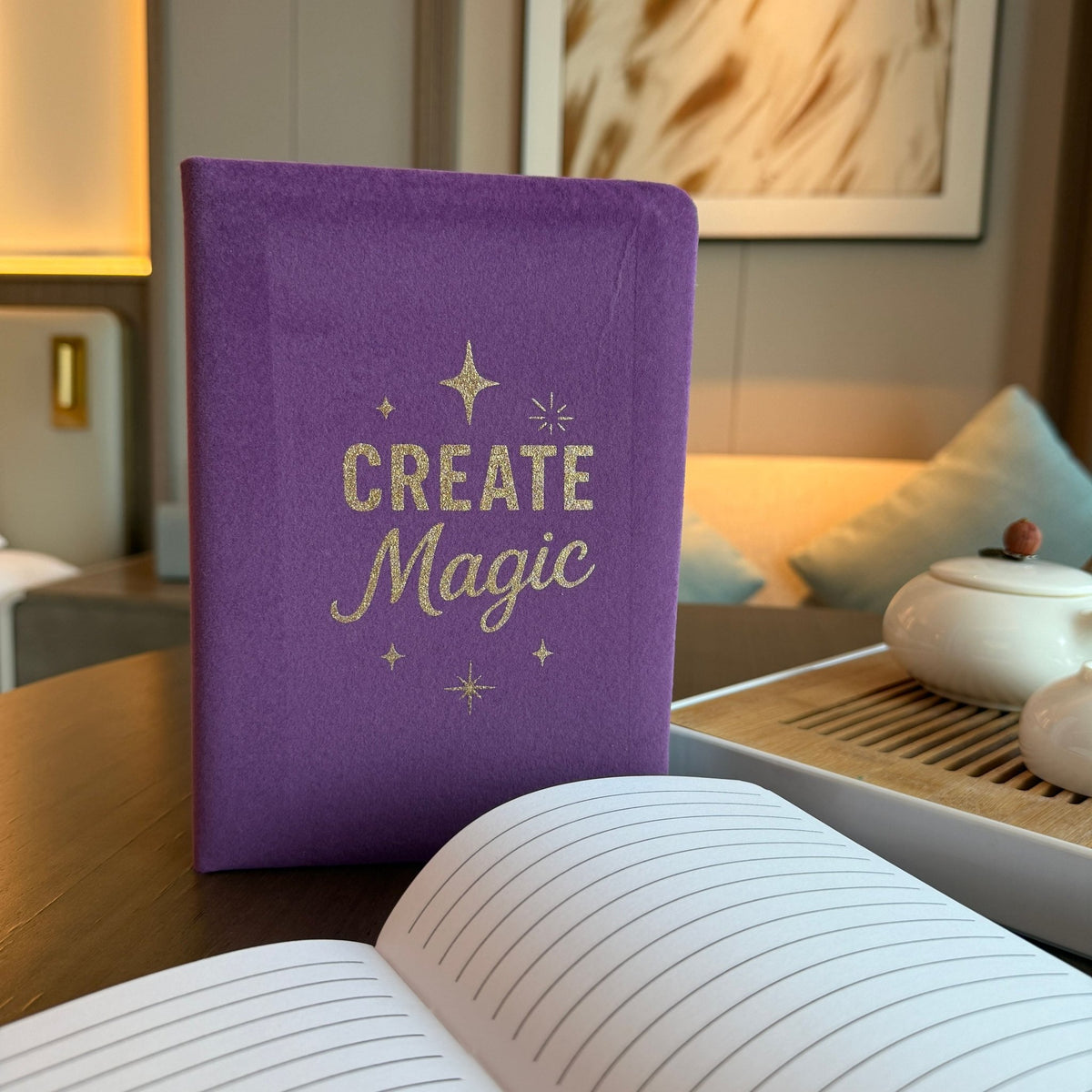 Purple Velvet Notebook - 80 pages - Create Magic - Luna Temple