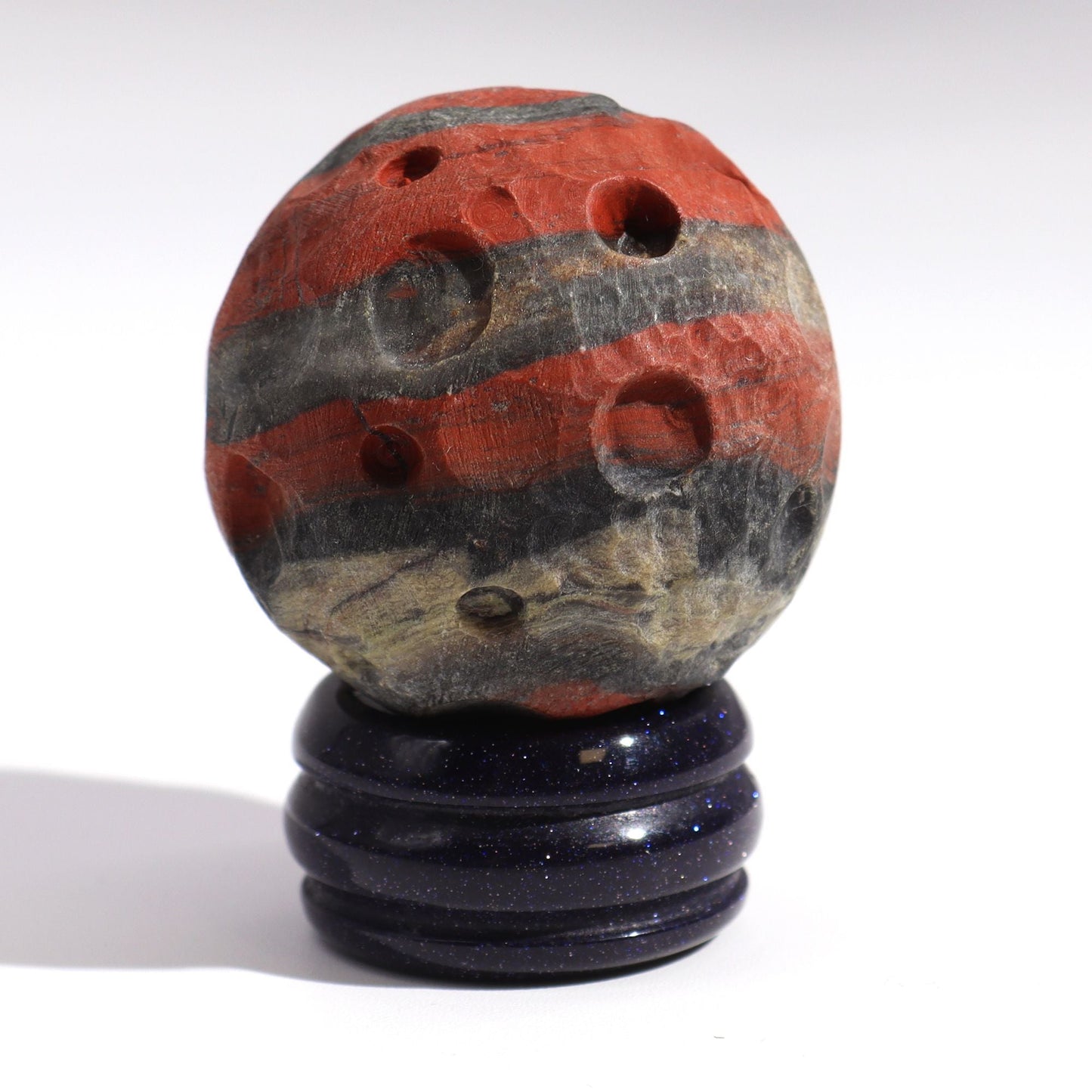 Red Jasper Planet on a Sola Goldstone Stand (MARS) - Luna Temple